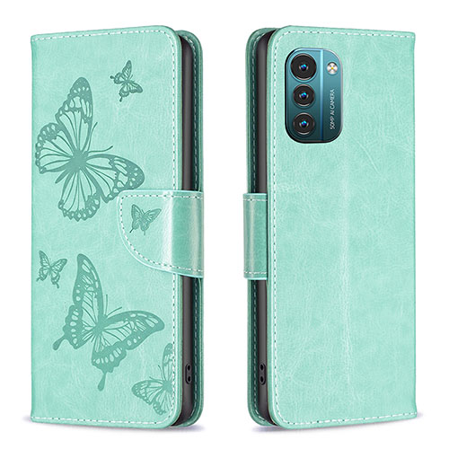 Leather Case Stands Butterfly Flip Cover Holder B01F for Nokia G21 Green