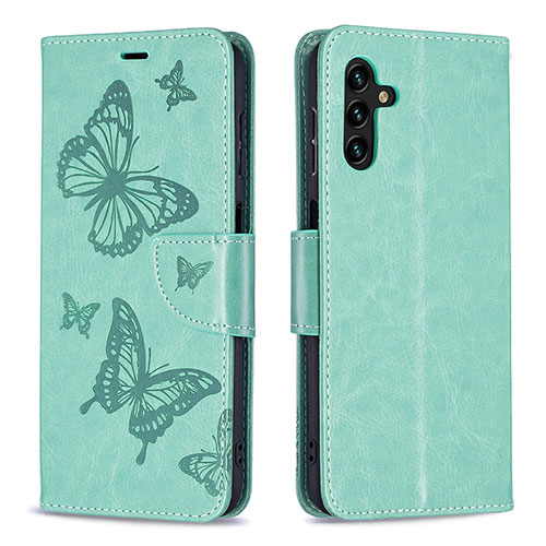 Leather Case Stands Butterfly Flip Cover Holder B01F for Samsung Galaxy A04s Green