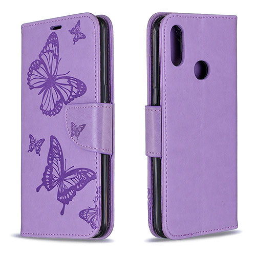 Leather Case Stands Butterfly Flip Cover Holder B01F for Samsung Galaxy A10s Clove Purple