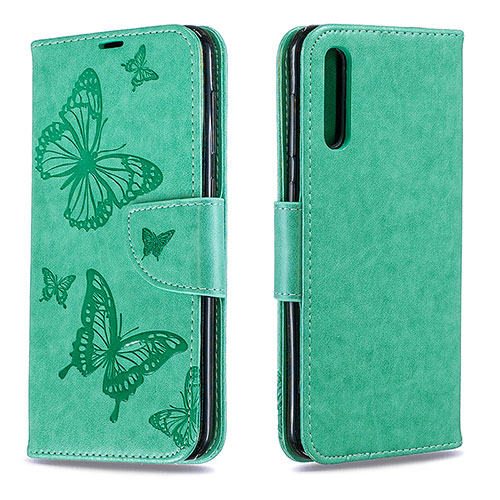 Leather Case Stands Butterfly Flip Cover Holder B01F for Samsung Galaxy A30S Green