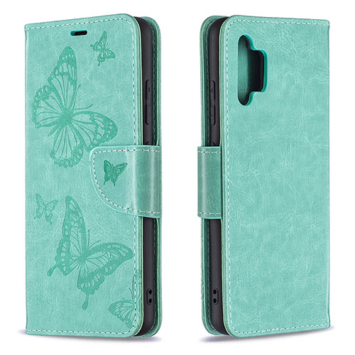 Leather Case Stands Butterfly Flip Cover Holder B01F for Samsung Galaxy A32 5G Green