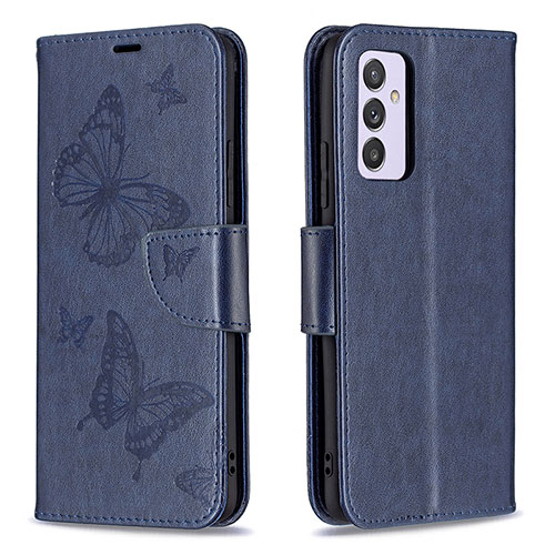 Leather Case Stands Butterfly Flip Cover Holder B01F for Samsung Galaxy A34 5G Blue