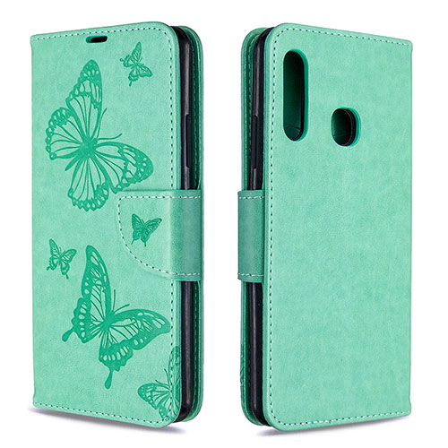 Leather Case Stands Butterfly Flip Cover Holder B01F for Samsung Galaxy A70E Green