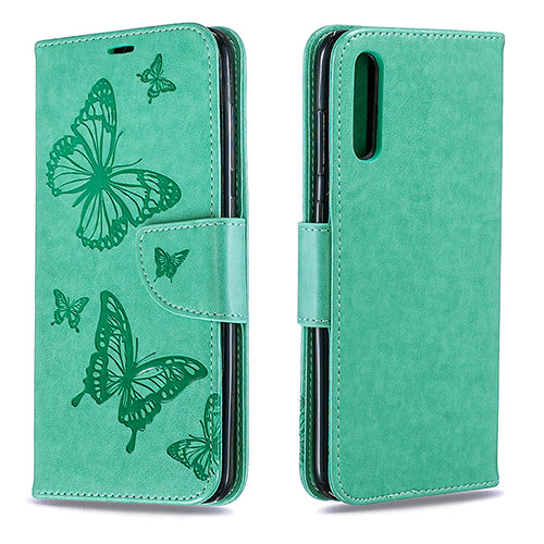 Leather Case Stands Butterfly Flip Cover Holder B01F for Samsung Galaxy A70S Green