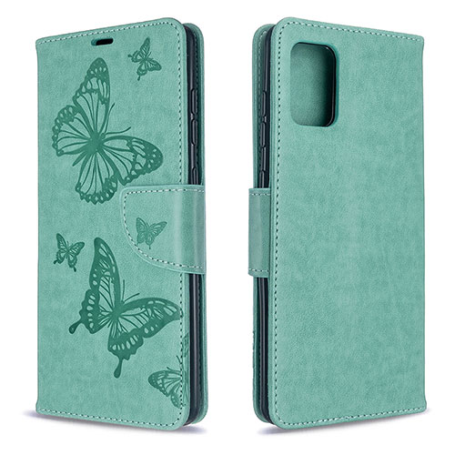 Leather Case Stands Butterfly Flip Cover Holder B01F for Samsung Galaxy A71 5G Green