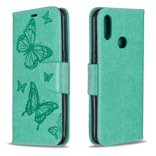 Leather Case Stands Butterfly Flip Cover Holder B01F for Samsung Galaxy M01s Green