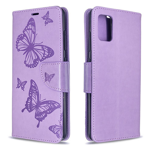 Leather Case Stands Butterfly Flip Cover Holder B01F for Samsung Galaxy M40S Clove Purple