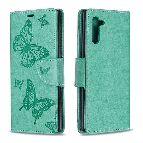 Leather Case Stands Butterfly Flip Cover Holder B01F for Samsung Galaxy Note 10 5G Rose Gold