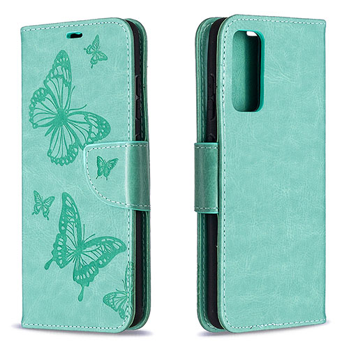 Leather Case Stands Butterfly Flip Cover Holder B01F for Samsung Galaxy S20 FE (2022) 5G Green