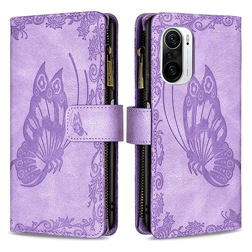 Leather Case Stands Butterfly Flip Cover Holder B03F for Xiaomi Mi 11X 5G Clove Purple