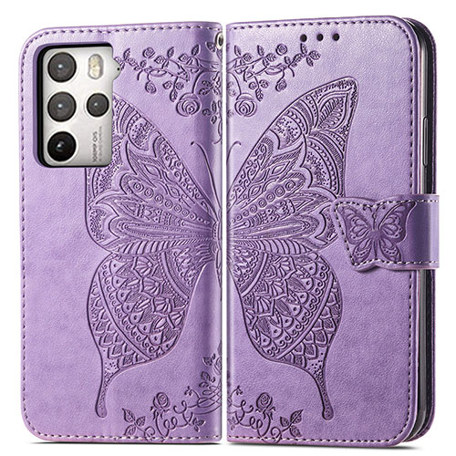 Leather Case Stands Butterfly Flip Cover Holder for HTC U23 Pro 5G Clove Purple