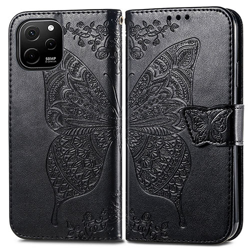 Leather Case Stands Butterfly Flip Cover Holder for Huawei Enjoy 50z Black