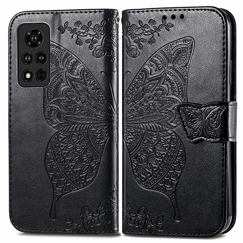 Leather Case Stands Butterfly Flip Cover Holder for Huawei Honor V40 5G Black