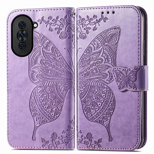 Leather Case Stands Butterfly Flip Cover Holder for Huawei Nova 10 Pro Clove Purple