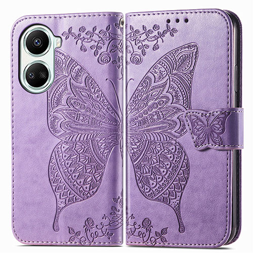 Leather Case Stands Butterfly Flip Cover Holder for Huawei Nova 10 SE Clove Purple