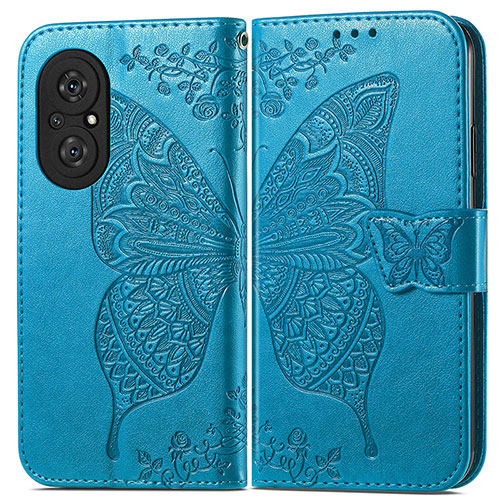 Leather Case Stands Butterfly Flip Cover Holder for Huawei Nova 9 SE Blue