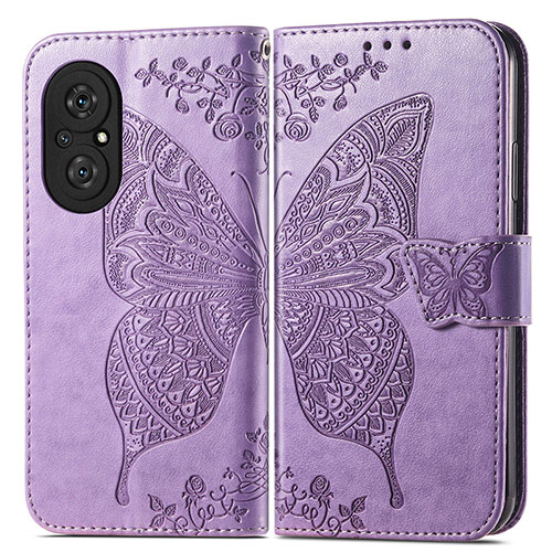 Leather Case Stands Butterfly Flip Cover Holder for Huawei Nova 9 SE Clove Purple