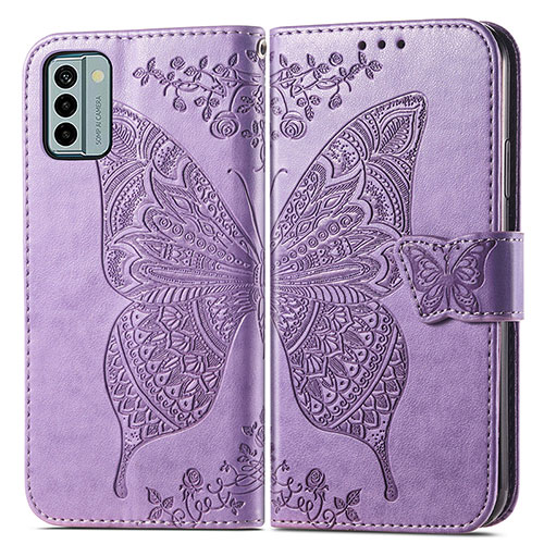 Leather Case Stands Butterfly Flip Cover Holder for Nokia G22 Clove Purple