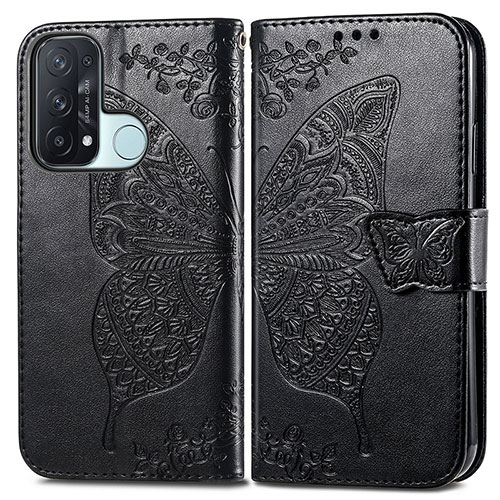 Leather Case Stands Butterfly Flip Cover Holder for Oppo Reno5 A Black