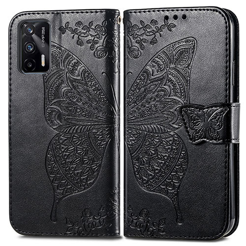 Leather Case Stands Butterfly Flip Cover Holder for Realme GT 5G Black