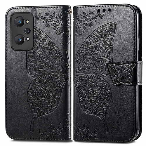 Leather Case Stands Butterfly Flip Cover Holder for Realme GT Neo 3T 5G Black