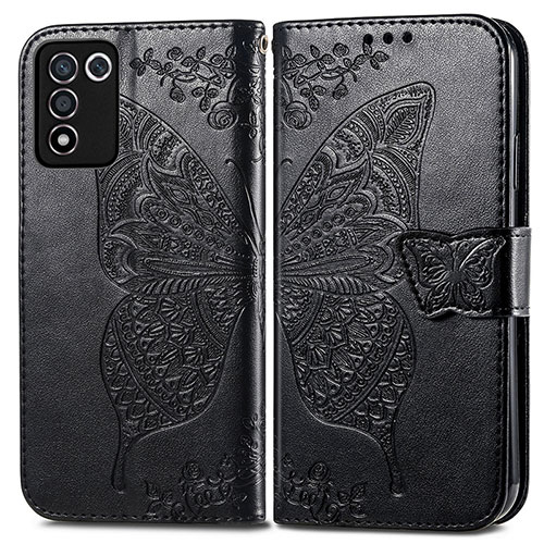 Leather Case Stands Butterfly Flip Cover Holder for Realme Q3t 5G Black