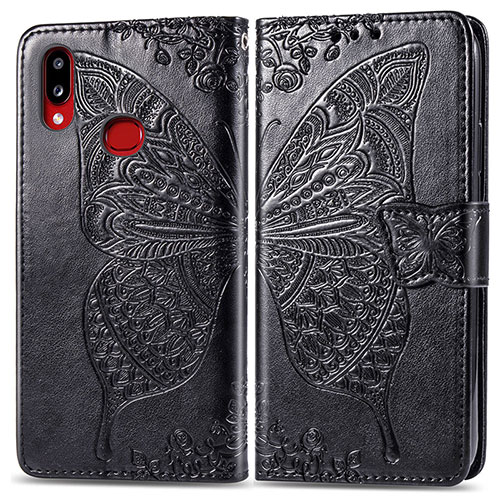 Leather Case Stands Butterfly Flip Cover Holder for Samsung Galaxy A10s Black