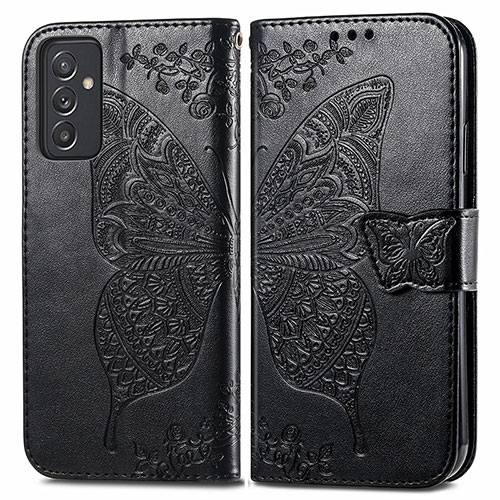 Leather Case Stands Butterfly Flip Cover Holder for Samsung Galaxy A15 5G Black