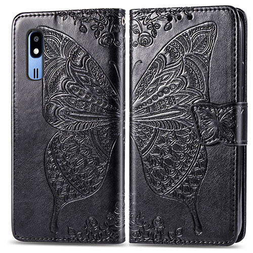 Leather Case Stands Butterfly Flip Cover Holder for Samsung Galaxy A2 Core A260F A260G Black