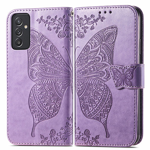 Leather Case Stands Butterfly Flip Cover Holder for Samsung Galaxy F54 5G Clove Purple