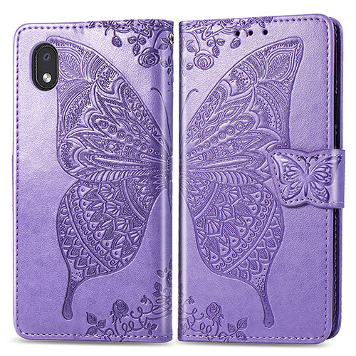 Leather Case Stands Butterfly Flip Cover Holder for Samsung Galaxy M01 Core Clove Purple