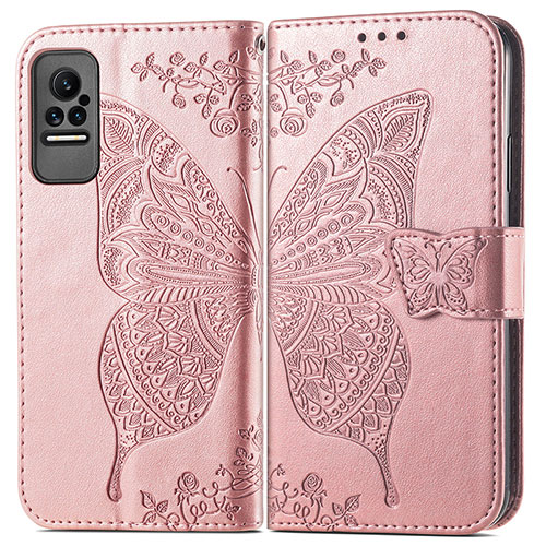 Leather Case Stands Butterfly Flip Cover Holder for Xiaomi Civi 1S 5G Pink