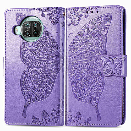 Leather Case Stands Butterfly Flip Cover Holder for Xiaomi Mi 10T Lite 5G Clove Purple
