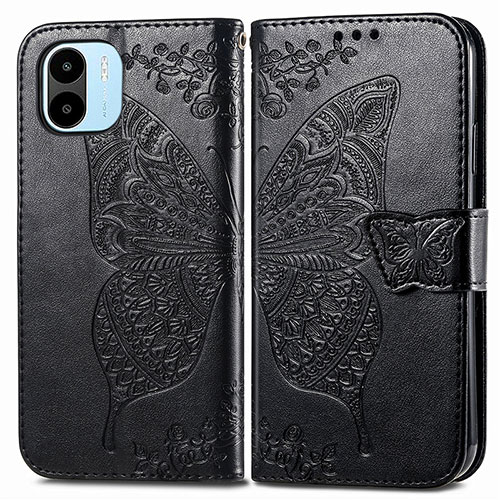 Leather Case Stands Butterfly Flip Cover Holder for Xiaomi Redmi A1 Black