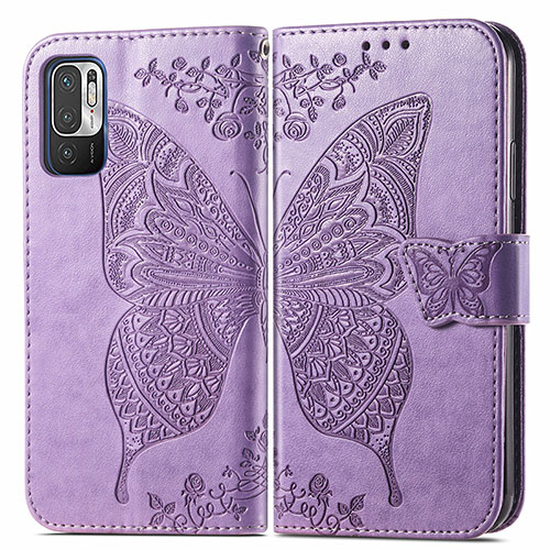 Leather Case Stands Butterfly Flip Cover Holder for Xiaomi Redmi Note 11 SE 5G Clove Purple
