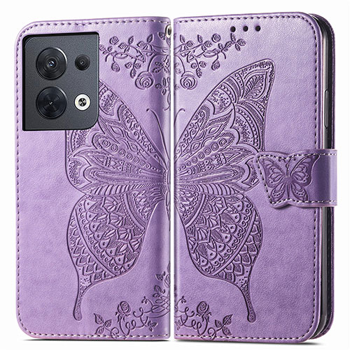 Leather Case Stands Butterfly Flip Cover Holder for Xiaomi Redmi Note 13 Pro 5G Clove Purple