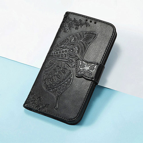 Leather Case Stands Butterfly Flip Cover Holder S01D for Huawei Nova 10 Black