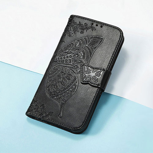 Leather Case Stands Butterfly Flip Cover Holder S01D for Huawei Nova 10 Pro Black