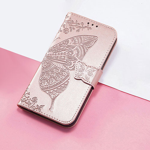 Leather Case Stands Butterfly Flip Cover Holder S01D for Huawei Nova 10 SE Rose Gold