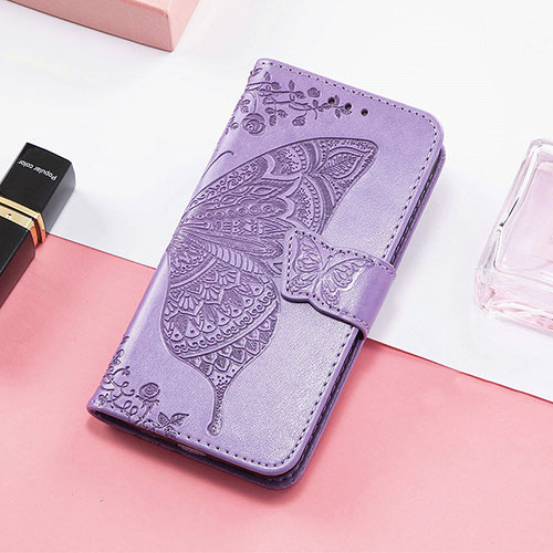 Leather Case Stands Butterfly Flip Cover Holder S01D for Samsung Galaxy XCover 6 Pro 5G Clove Purple