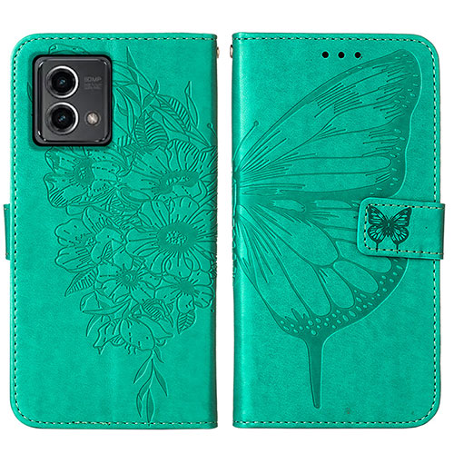 Leather Case Stands Butterfly Flip Cover Holder Y01B for Motorola Moto G Stylus (2023) 5G Green