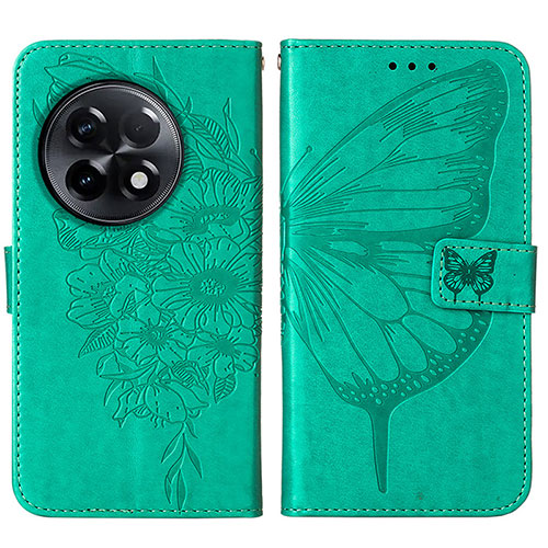 Leather Case Stands Butterfly Flip Cover Holder Y01B for OnePlus 11R 5G Green