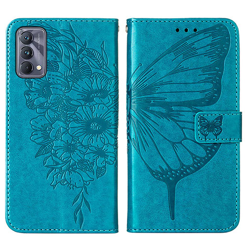 Leather Case Stands Butterfly Flip Cover Holder Y01B for Realme GT Master 5G Blue