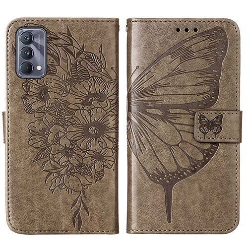 Leather Case Stands Butterfly Flip Cover Holder Y01B for Realme GT Master 5G Gray