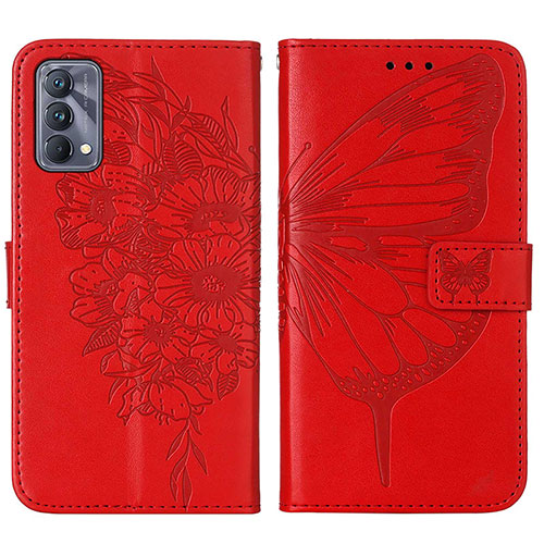 Leather Case Stands Butterfly Flip Cover Holder Y01B for Realme GT Master 5G Red