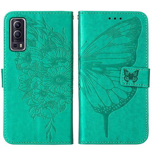 Leather Case Stands Butterfly Flip Cover Holder Y01B for Vivo iQOO Z3 5G Green