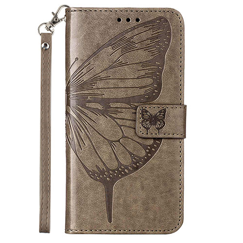 Leather Case Stands Butterfly Flip Cover Holder Y02B for Google Pixel 8 Pro 5G Gray