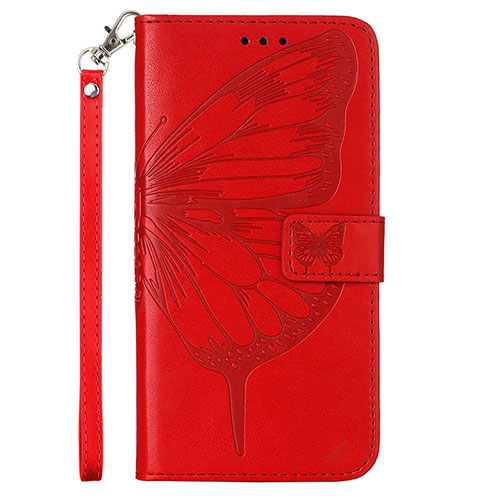 Leather Case Stands Butterfly Flip Cover Holder Y02B for Samsung Galaxy A03 Red