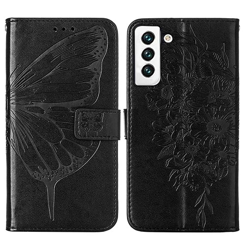 Leather Case Stands Butterfly Flip Cover Holder Y06B for Samsung Galaxy S23 5G Black