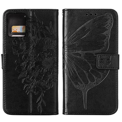 Leather Case Stands Butterfly Flip Cover Holder YB1 for Motorola Moto G 5G (2023) Black